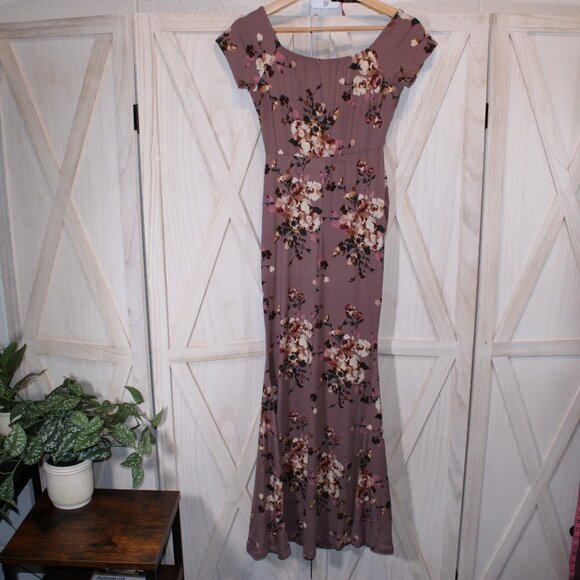 PinkBlush Mauve Floral Maternity Size Small Maxi Dress - Picture 6 of 8